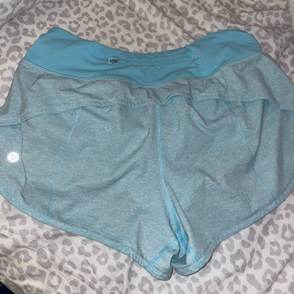 lululemon blue pattern speed up shorts 2.5